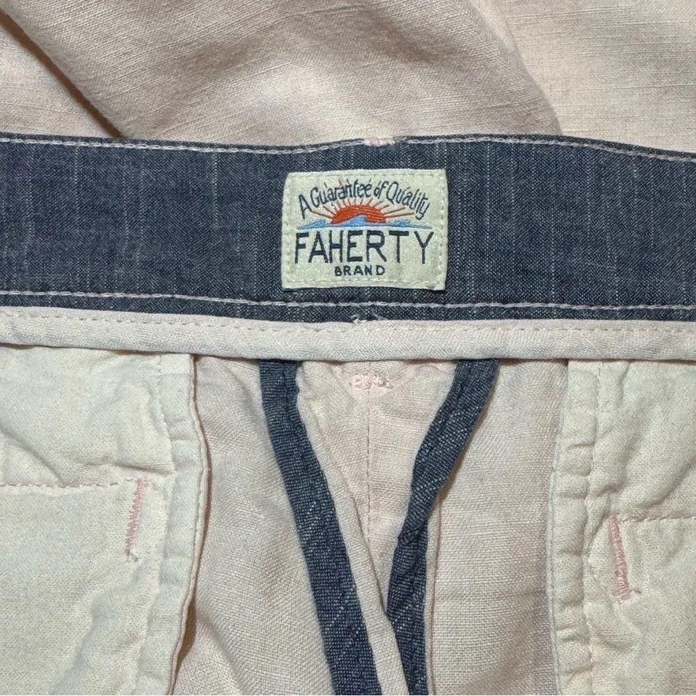 Faherty Malibu Short Mens 33 Summer Pink Linen Cotton Golf Casual